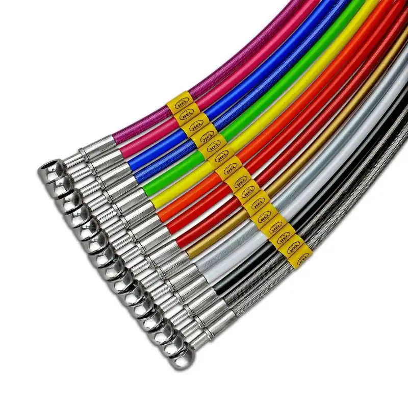 Ford Mondeo MK2 2.0 Estate 1996-2000 czerwone przezroczyste przewody hamulcowe HEL teflonowe w stalowym oplocie FOR-4-379-RTR - FMIC Ostatnia szansa