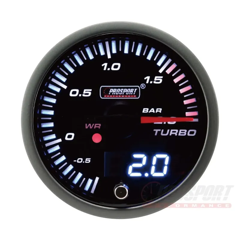 Prosport JDM series 52mm - Wskaźnik Doładowania 0-2 Bar z wodoodpornym czujnikiem 216JDMBO-R - FMIC Zniżka