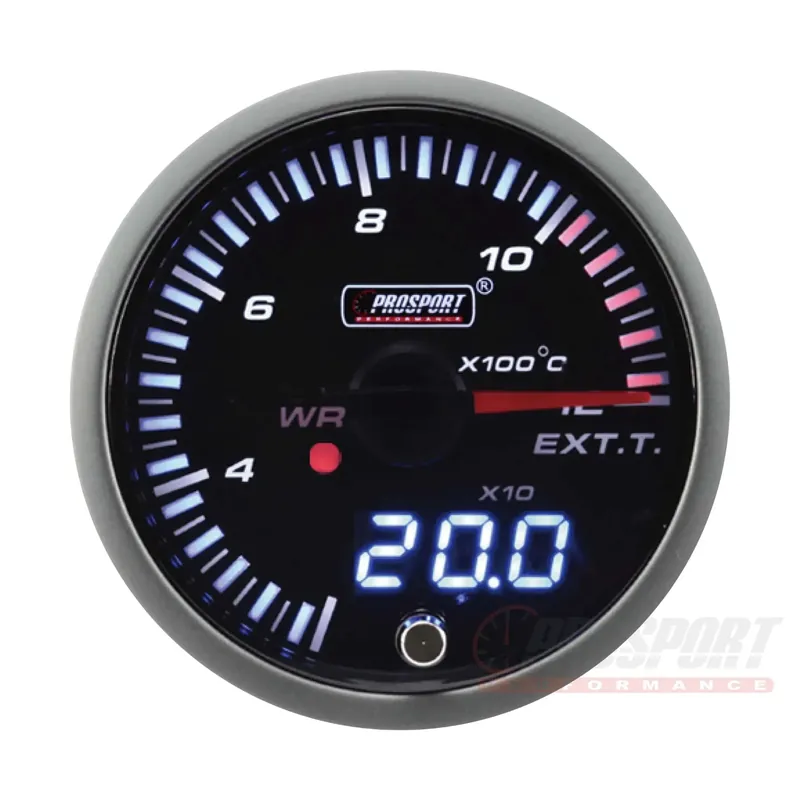 Ostatnie sztuki Prosport JDM Series 52mm Exhaust Gas Temp Hauge with Waterproof Sensor 216JDMEGT-R - FMIC