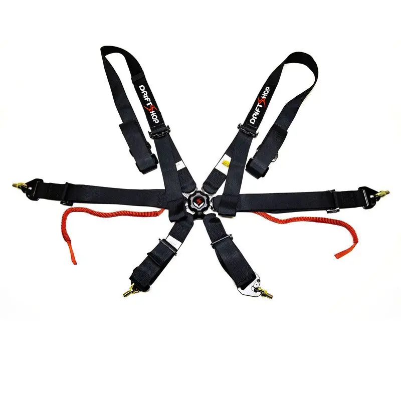 DriftShop 6 Point Harness Black FIA Approved 8853 DSHOP-6P-B - FMIC Oferta czasowa