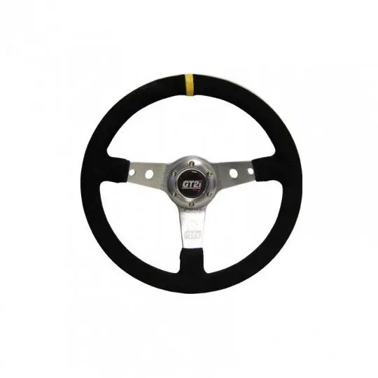 GT2I Race Suede Steering Wheel Dished 75 (Suede + Silver Spoke) MR-VOL001 - FMIC Niska cena