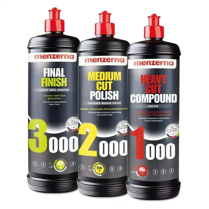 MENZERNA Zestaw Past Polerskich 1000 2000 3000 Kompleksowa Korekta Lakieru 3x250ml MENZERNA-SET-001 - FMIC Super okazja