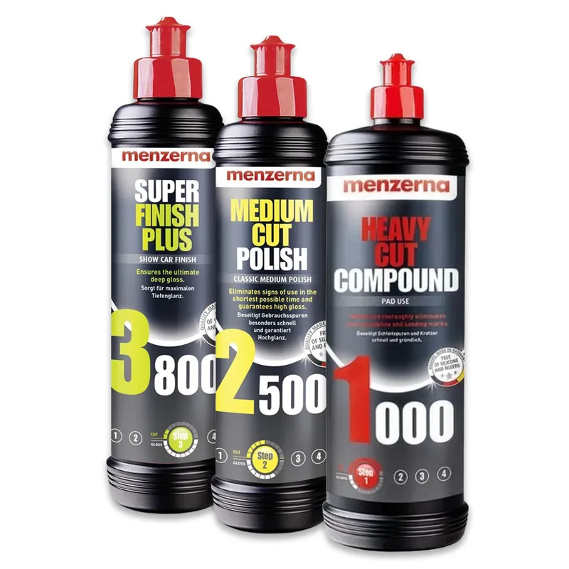 MENZERNA Zestaw Past Polerskich 1000 2500 3800 Kompleksowa Korekta Lakieru + Show Car Finish 3x250ml MENZERNA-SET-009 - FMIC Dodaj do koszyka
